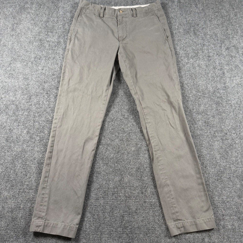 Polo Ralph Lauren Chino Pants Mens 32/34 Gray Slim Fit Cotton Twill Trousers